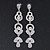 Long Luxury Clear Crystal Drop Earrings In Rhodium Plating - Length 9cm - view 8