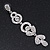 Long Luxury Clear Crystal Drop Earrings In Rhodium Plating - Length 9cm - view 5