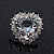 Clear CZ Crystal 'Heart' Stud Earrings In Rhodium Plating - 20mm Length - view 8