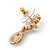 Clear Diamante Simulated Pearl 'Flower' Drop Earrings In Gold Plating - 2cm Length - view 3
