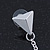 Two Piece Triangular Stud & Chain Ear Cuff In Silver Plating - view 5