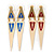 Two Pairs Blue/ Red Enamel Triangle Earring Set In Gold Plating - 7cm Length