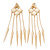 Long Milky White Acrylic Bead Spike Dangle Earrings In Gold Plating - 12cm Length - view 6