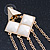 Long Milky White Acrylic Bead Spike Dangle Earrings In Gold Plating - 12cm Length - view 4