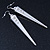 Oversized Crystal Spike Drop Earrings In Rhodium Plating - 10cm Length