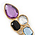 Multicoloured Glass Stone Linear Drop Earrings In Gold Plating - 73mm Length - view 3