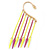One Pair Dangle Neon PInk/ Neon Yellow Spike Hook Cuff Earring In Gold Plating - 6.5cm Length - view 8