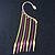 One Pair Dangle Neon PInk/ Neon Yellow Spike Hook Cuff Earring In Gold Plating - 6.5cm Length - view 4