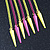 One Pair Dangle Neon PInk/ Neon Yellow Spike Hook Cuff Earring In Gold Plating - 6.5cm Length - view 9