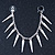 Hanging Spiked Cuff Earring In Silver Plating