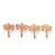 Textured Elephant Stud Earrings In Gold & Rose Tone Metal - 2 Pc Set - 26mm Length - view 11