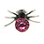 Small Fuchsia/ Black Crystal 'Spider' Stud Earrings In Silver Plating - 12mm Across - view 2