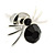 Small Black Crystal 'Spider' Stud Earrings In Silver Plating - 12mm Across - view 3