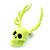 Teen Skull and Antlers Stud Earrings in Neon Yellow - 3.5cm in Height - view 3