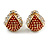 Children's/ Teen's / Kid's Small Red Enamel Crystal 'Ladybug' Stud Earrings In Gold Plating - 10mm Length