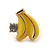 Children's/ Teen's / Kid's Small Yellow Enamel 'Banana' Stud Earrings In Gold Plating - 11mm Length - view 2