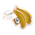 Children's/ Teen's / Kid's Small Yellow Enamel 'Banana' Stud Earrings In Gold Plating - 11mm Length - view 3