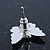 Teen Rhodium Plated Black Crystal 'Butterfly' Stud Earrings - 15mm Width - view 7