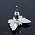 Teen Rhodium Plated Azure Crystal 'Butterfly' Stud Earrings - 15mm Width - view 7