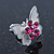 Teen Rhodium Plated Fuchsia Crystal 'Butterfly' Stud Earrings - 15mm Width - view 4