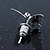 Teen Rhodium Plated Fuchsia Crystal 'Butterfly' Stud Earrings - 15mm Width - view 5