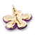Lavender Acrylic 'Daisy' Stud Earrings In Gold Plating - 25mm Diameter - view 4