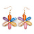 Multicoloured Acrylic 'Daisy' Drop Earrings In Gold Plating - 50mm Length - view 8