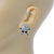 AB Crystal 'Skull & Crossbones' Stud Earrings In Rhodium Plating - 20mm Length - view 2