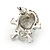 AB Crystal 'Skull & Crossbones' Stud Earrings In Rhodium Plating - 20mm Length - view 5