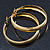 Medium Bright Gold Tone Etched Hoop Earrings - 55mm Diameter - view 3
