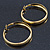 Medium Bright Gold Tone Etched Hoop Earrings - 55mm Diameter - view 8