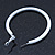 Large White Enamel Hoop Earrings In Silver Tone - 60mm Diameter - view 8