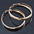 Large Polished Gold Plated Hoop Earrings - 45mm Diameter - view 6