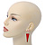 Red Enamel Triangular Skull Drop Earrings In Gold Plating - 65mm Length - view 3