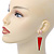 Red Enamel Triangular Skull Drop Earrings In Gold Plating - 65mm Length - view 7
