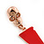 Red Enamel Triangular Skull Drop Earrings In Gold Plating - 65mm Length - view 5