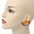 Yellow, Orange Enamel 'Half Moon' Egyptian Style Stud Earrings In Gold Plating - 45mm Width - view 7