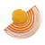 Yellow, Orange Enamel 'Half Moon' Egyptian Style Stud Earrings In Gold Plating - 45mm Width - view 5