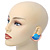 Light Blue Enamel 'Half Moon' Egyptian Style Stud Earrings In Gold Plating - 45mm Width - view 3