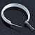 Medium White Enamel Hoop Earrings In Silver Tone - 40mm Diameter - view 5
