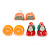 Children's/ Teen's / Kid's Fimo Orange, Red/Green Cherry & Pink Guava Fruit Stud Earrings Set - 10mm Across - view 6