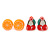 Children's/ Teen's / Kid's Fimo Orange, Red/Green Cherry & Pink Guava Fruit Stud Earrings Set - 10mm Across - view 8