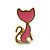 Children's/ Teen's / Kid's Small Pink Enamel 'Kitty' Stud Earrings In Gold Plating - 12mm Length - view 2