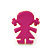 Children's/ Teen's / Kid's Small Deep Pink Enamel 'Little Girl' Stud Earrings In Gold Plating - 13mm Length - view 2