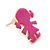 Children's/ Teen's / Kid's Small Deep Pink Enamel 'Little Girl' Stud Earrings In Gold Plating - 13mm Length - view 3