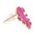 Children's/ Teen's / Kid's Small Deep Pink Enamel 'Little Girl' Stud Earrings In Gold Plating - 13mm Length - view 4