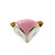 Children's/ Teen's / Kid's Tiny Pink/ White Enamel 'Fox' Stud Earrings In Gold Plating - 10mm Width - view 2