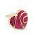Children's/ Teen's / Kid's Tiny Deep Pink Enamel 'Heart' Stud Earrings In Gold Plating - 8mm Length - view 3