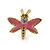 Children's/ Teen's / Kid's Small Pink Enamel 'Butterfly' Stud Earrings In Gold Plating - 10mm Width - view 2