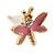 Children's/ Teen's / Kid's Small Pink Enamel 'Butterfly' Stud Earrings In Gold Plating - 10mm Width - view 3